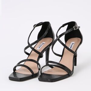 DUNE London Musical Square Toe Heeled Sandal in Black